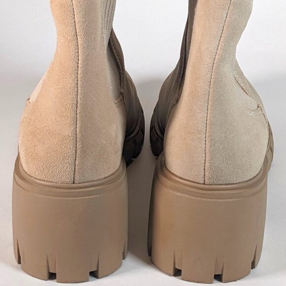 Steve Madden Women's Cream/Tan Ankle High Boots - Size 8.5M with slight heel - Picture 5 of 6